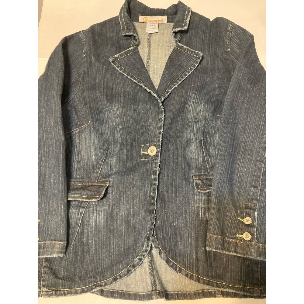 Z Cavaricci Vintage Denim Jacket Blazer Womens Size XL Casual